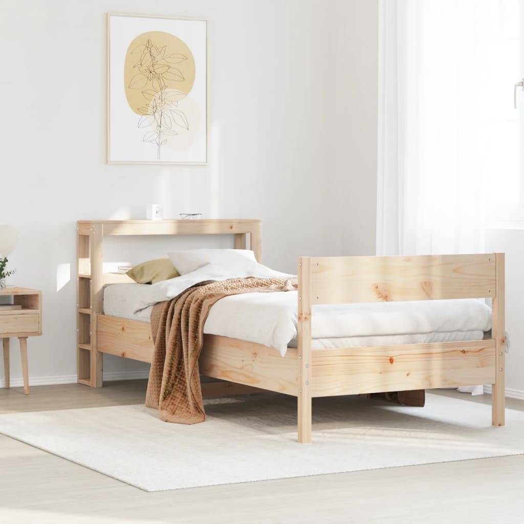 vidaXL Massivholzbett ohne Matratze 75x190 cm Kiefernholz