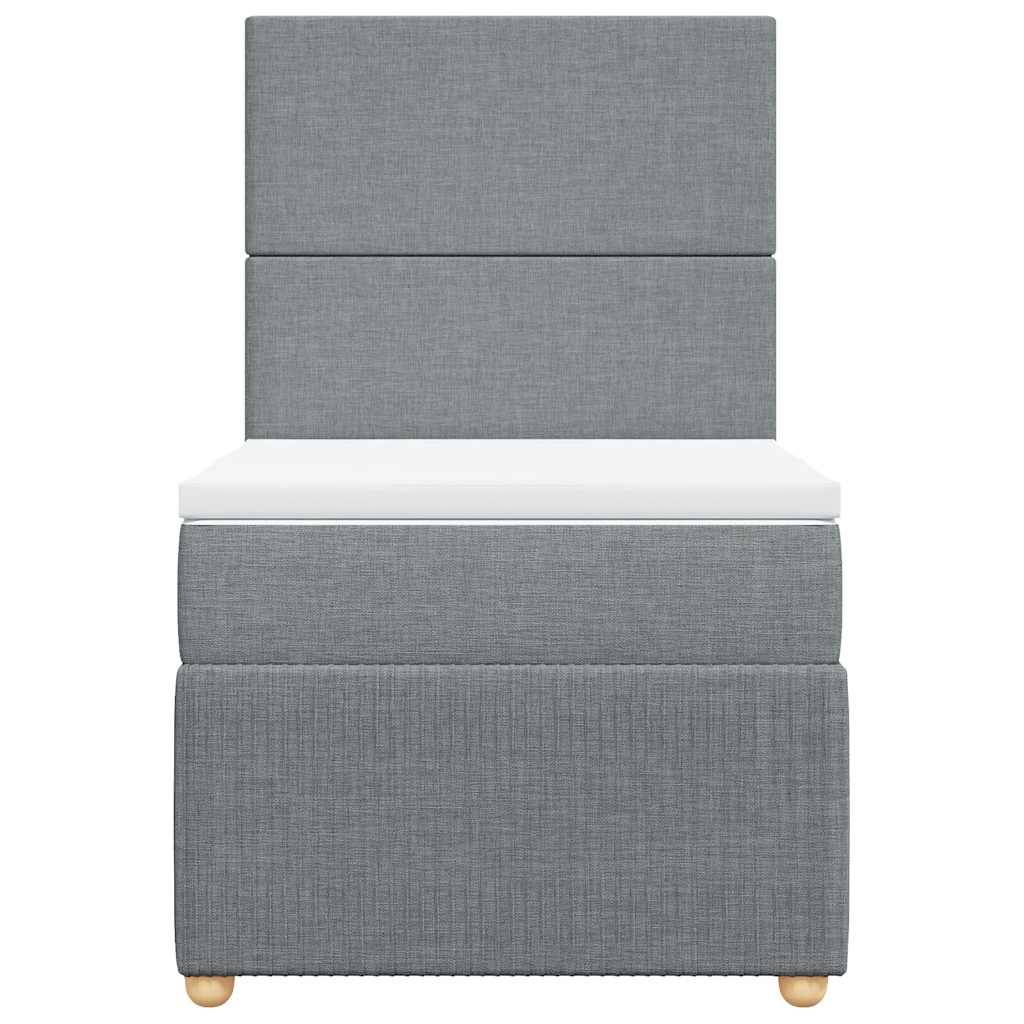 vidaXL Boxspringbett mit Matratze Hellgrau 80x200 cm Stoff
