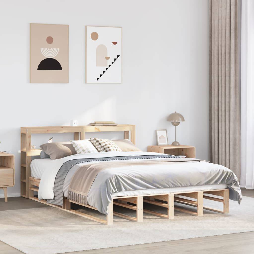 vidaXL Massivholzbett ohne Matratze 140x200 cm Kiefernholz