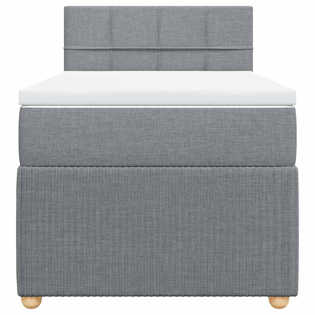 vidaXL Boxspringbett mit Matratze Hellgrau 80x200 cm Stoff