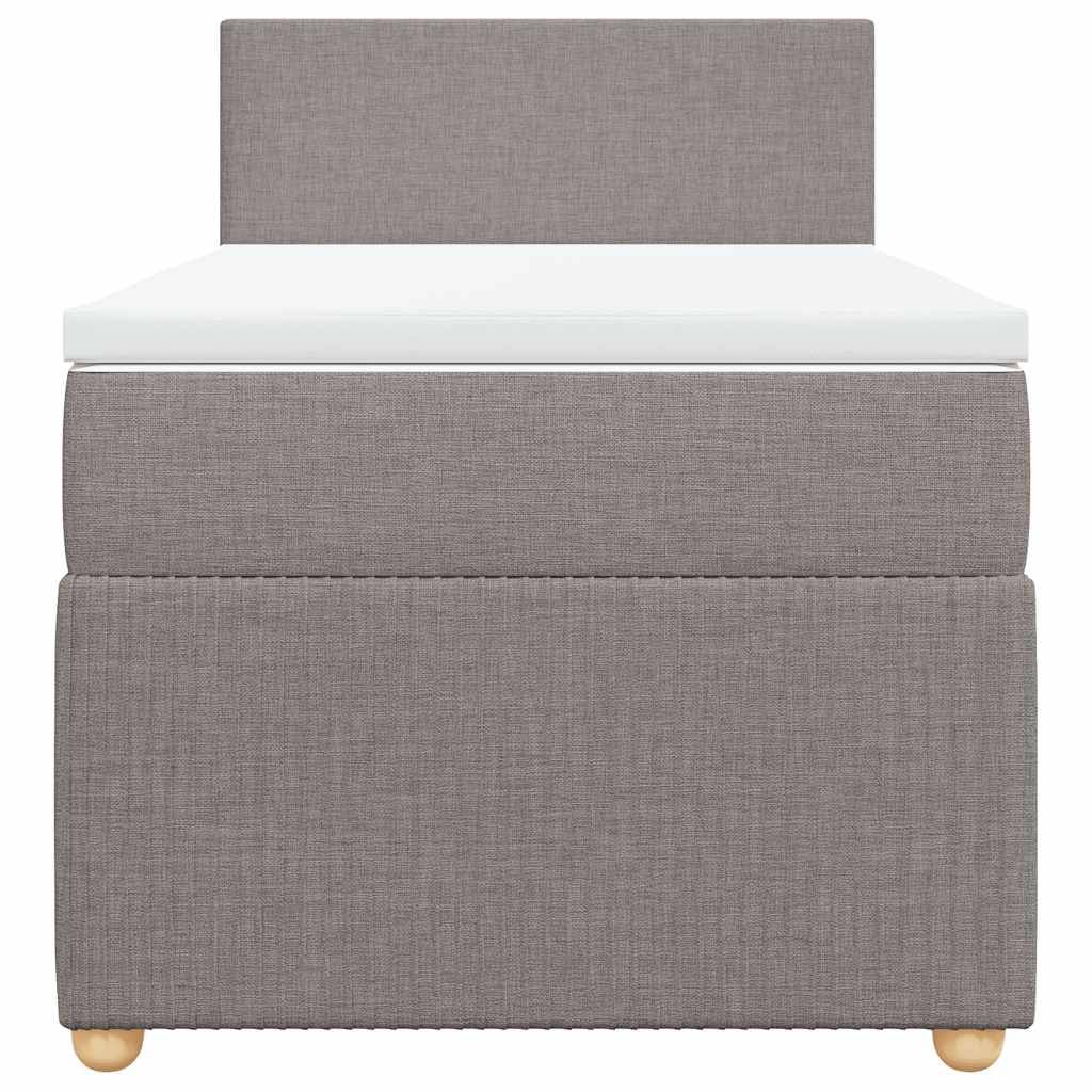 vidaXL Boxspringbett mit Matratze Taupe 100x200 cm Stoff