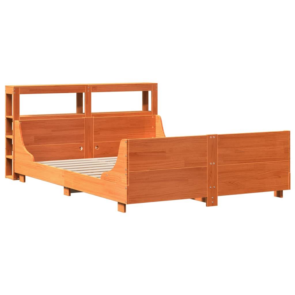 vidaXL Massivholzbett ohne Matratze Wachsbraun 150x200 cm Kiefernholz