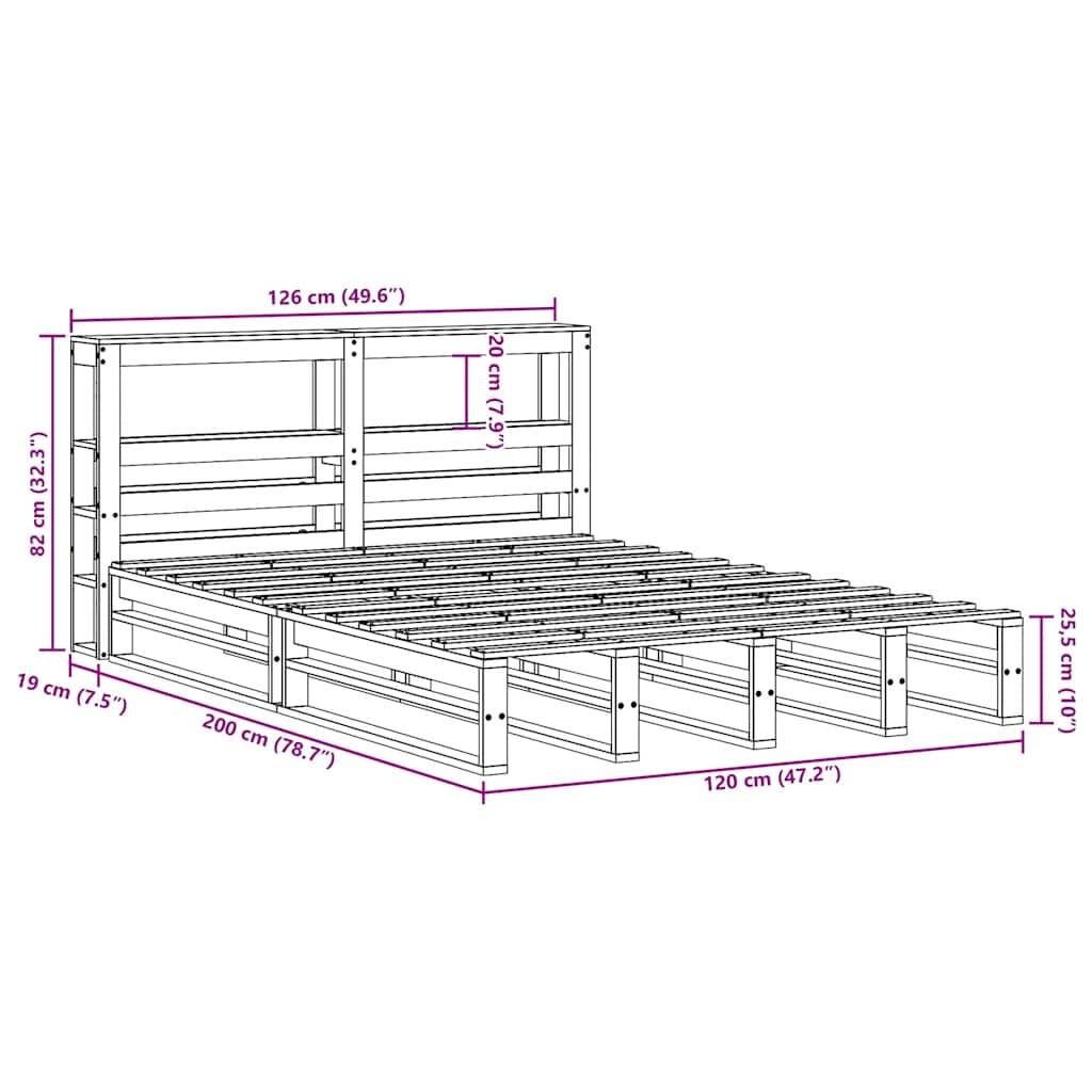 vidaXL Massivholzbett ohne Matratze Weiß 120x200 cm Kiefernholz