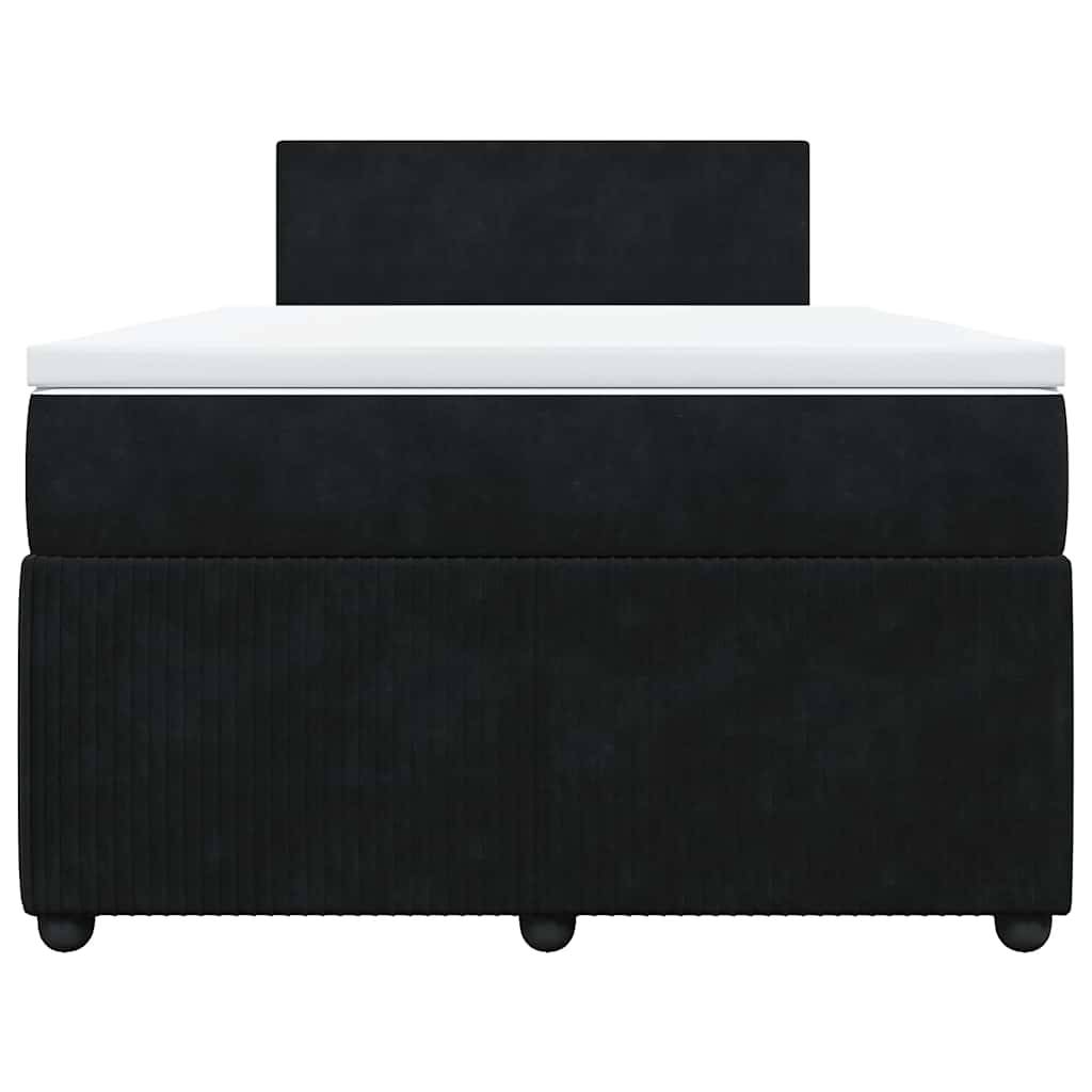 vidaXL Boxspringbett mit Matratze Schwarz 120x190 cm Samt