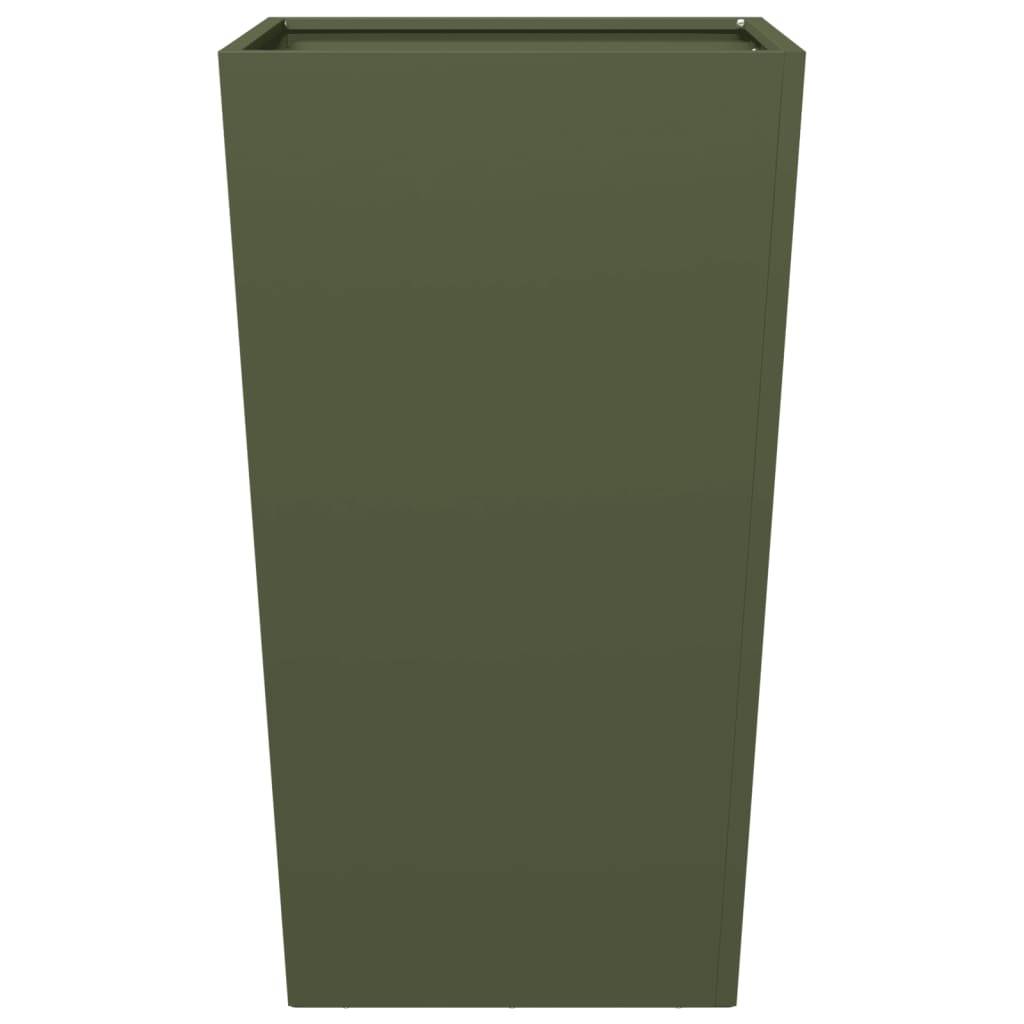 vidaXL Pflanzkübel Olivgrün 45x45x75 cm Stahl