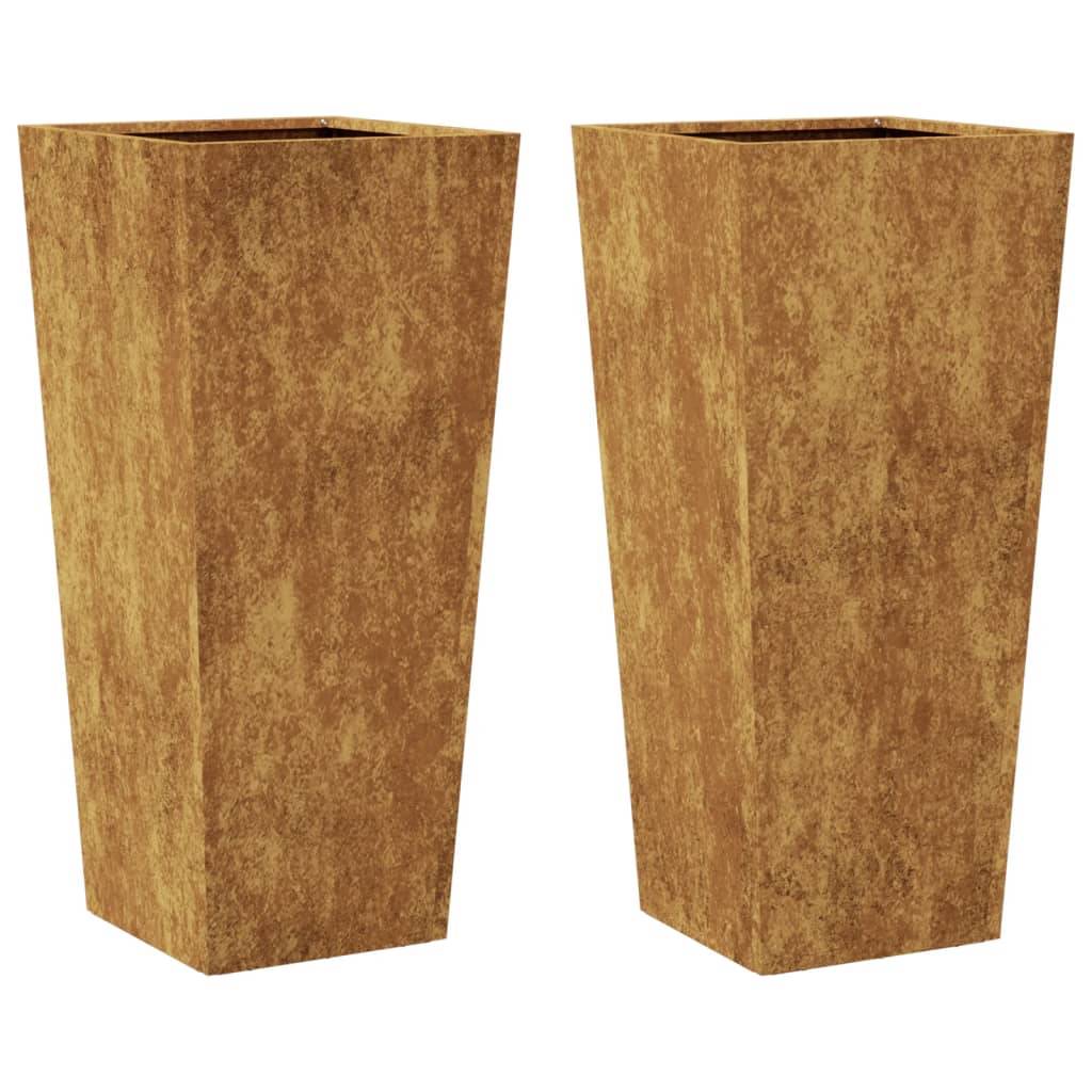 vidaXL Pflanzkübel 2 Stk. 35x35x75 cm Wetterfester Stahl