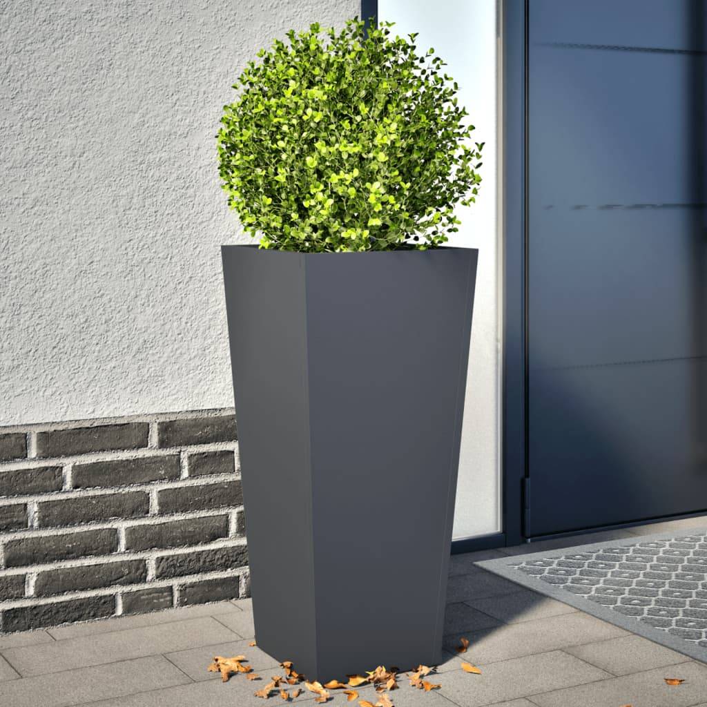 vidaXL Pflanzkübel 2 Stk. Anthrazit 35x35x75 cm Stahl