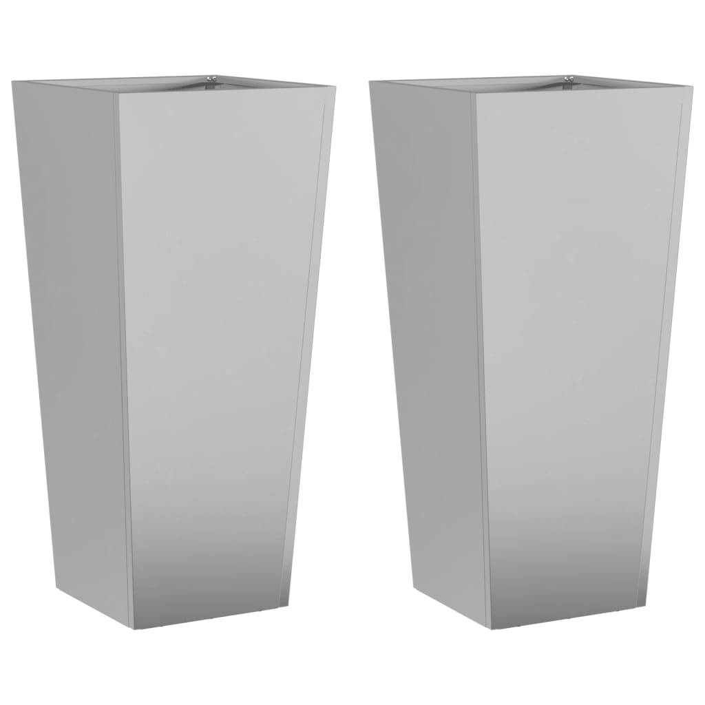 vidaXL Pflanzkübel 2 Stk. 35x35x75 cm Verzinkter Stahl