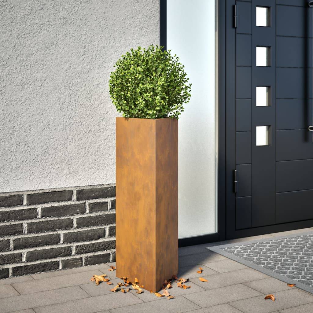 vidaXL Pflanzkübel 2 Stk. Dreieckig 30x26x75 cm Wetterfester Stahl
