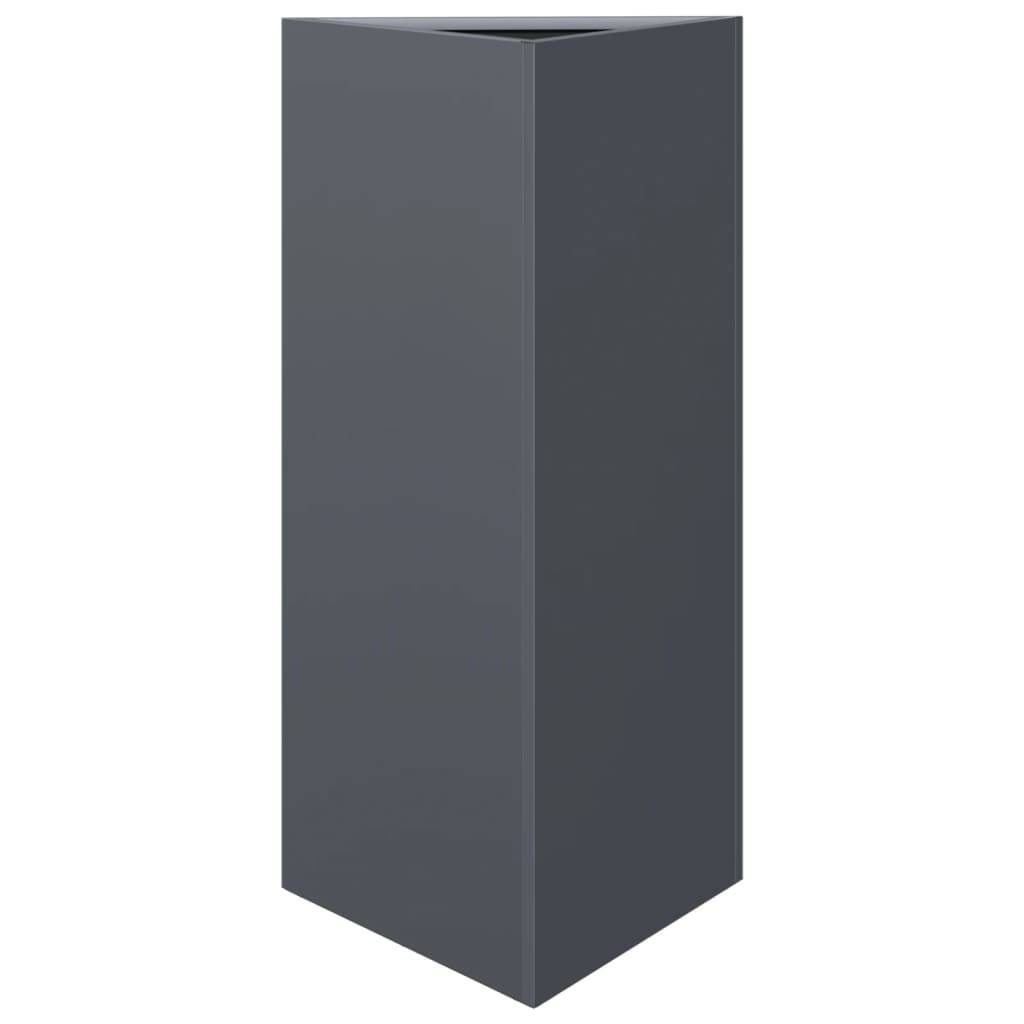 vidaXL Pflanzkübel Anthrazit Dreieckig 40x34,5x70 cm Stahl