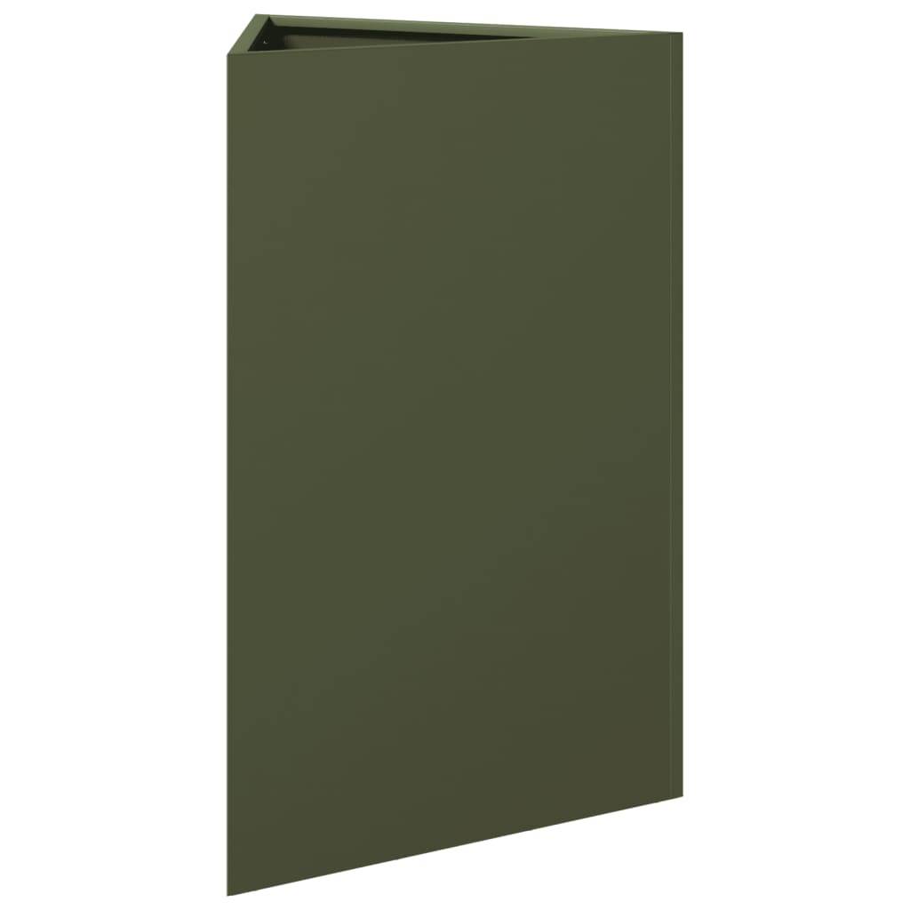 vidaXL Pflanzkübel Olivgrün Dreieckig 50x43x75 cm Stahl