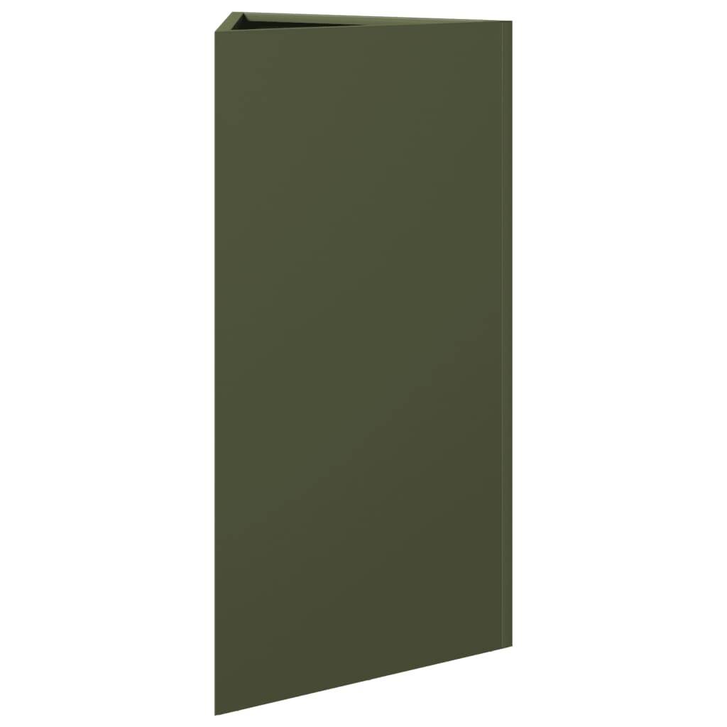 vidaXL Pflanzkübel Olivgrün Dreieckig 40x34,5x70 cm Stahl