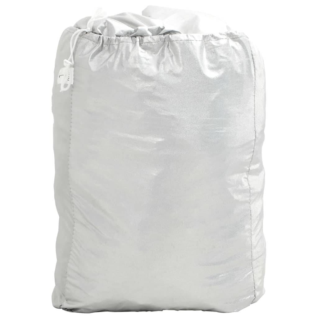 vidaXL Autoabdeckung Halbgarage mit Haken Silbern XL PEVA