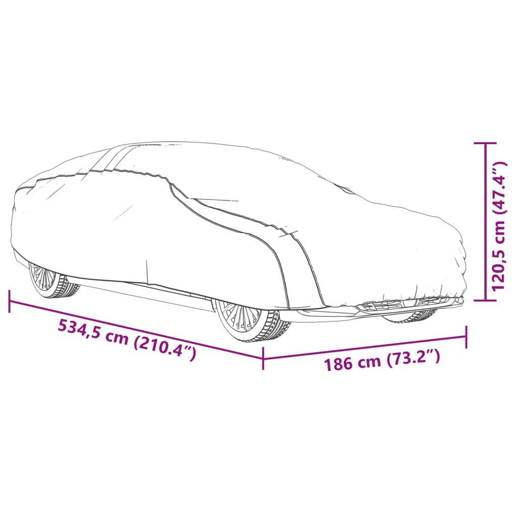 vidaXL Autoabdeckung für Limousine Schnallenriemen Voll Silber XL PEVA