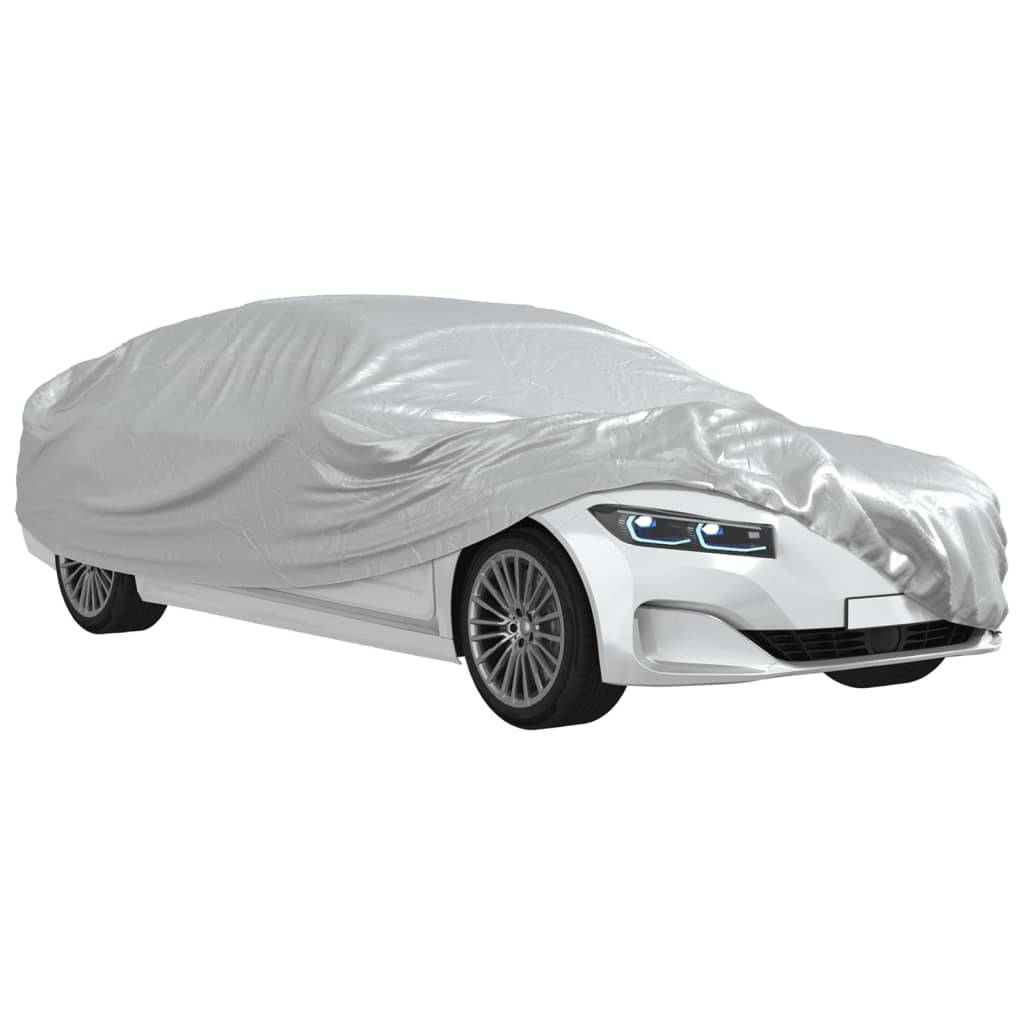 vidaXL Autoabdeckung für Limousine Schnallenriemen Voll Silber XL PEVA