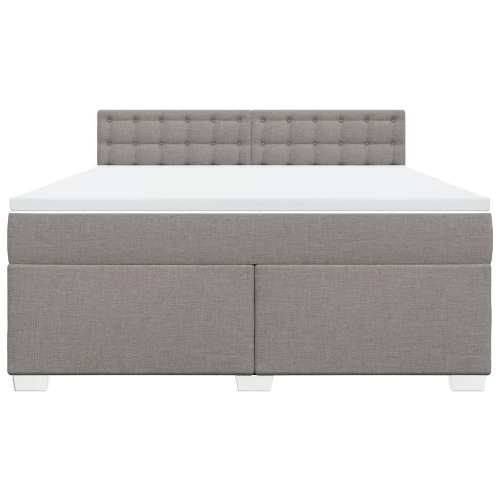 vidaXL Boxspringbett mit Matratze Taupe 180x200 cm Stoff