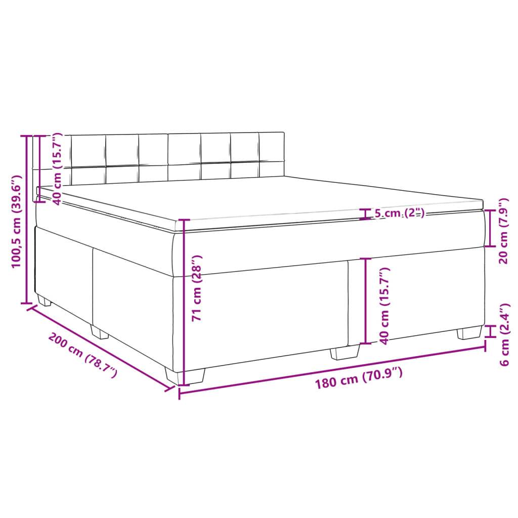vidaXL Boxspringbett mit Matratze Dunkelbraun 180x200 cm Stoff