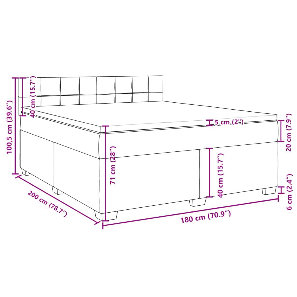 vidaXL Boxspringbett mit Matratze Taupe 180x200 cm Stoff