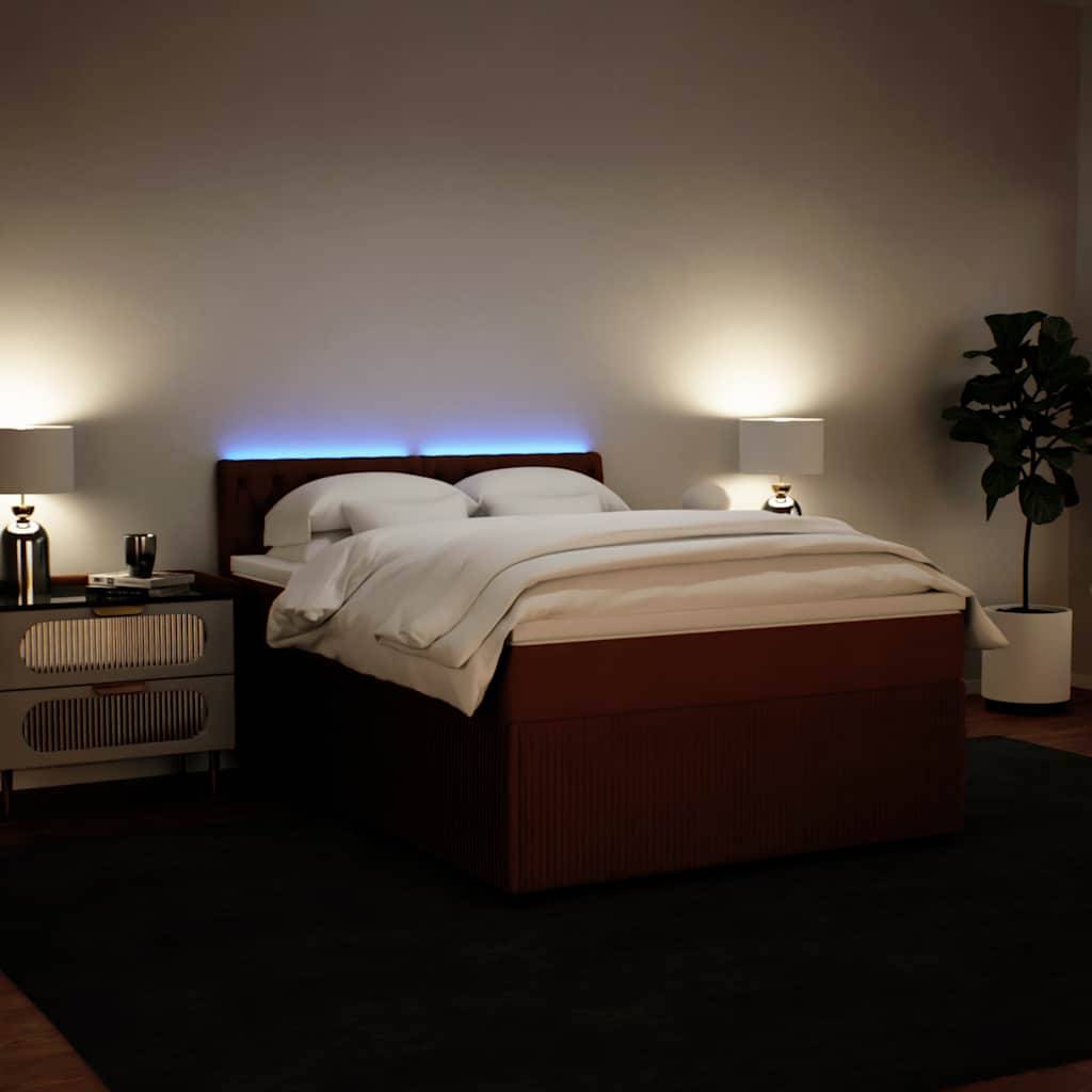 vidaXL Boxspringbett mit Matratze Rosa 140x200 cm Samt
