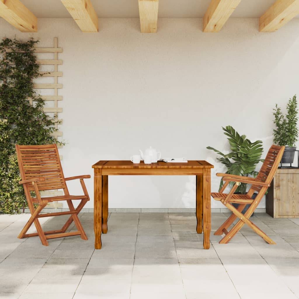 vidaXL Gartenstühle mit Armlehnen 2 Stk. Klappbar Massivholz Akazie