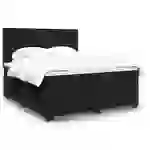vidaXL Boxspringbett mit Matratze Schwarz 180x200 cm Samt vidaXL Boxspringbett mit Matratze Schwarz 180x200 cm Samt