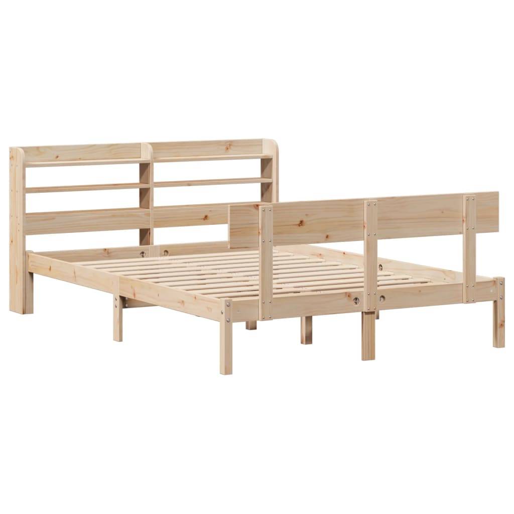 vidaXL Massivholzbett ohne Matratze 150x200 cm Kiefernholz