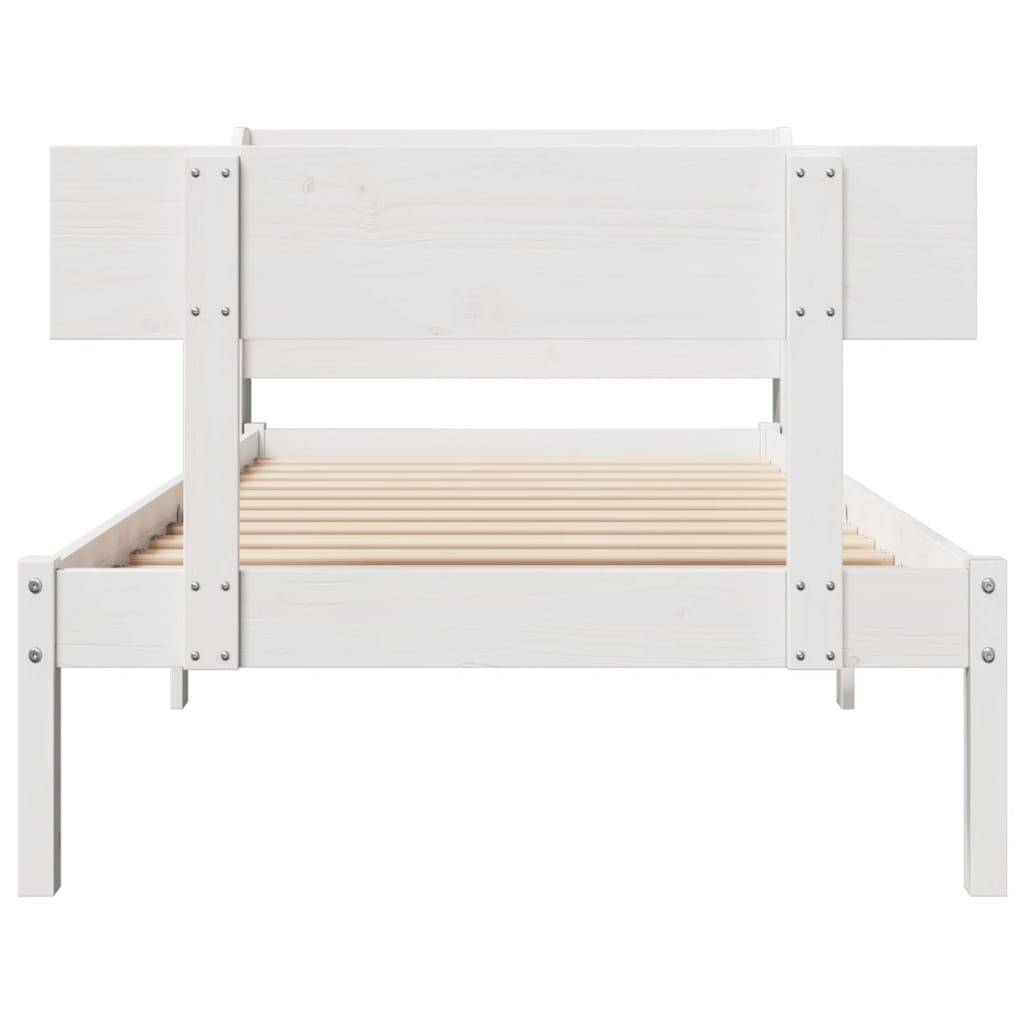 vidaXL Massivholzbett ohne Matratze Weiß 100x200 cm Kiefernholz