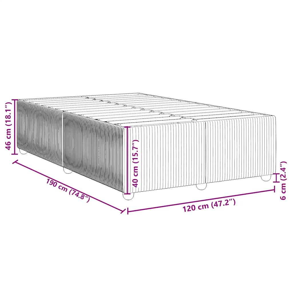 vidaXL Bettgestell ohne Matratze Dunkelgrau 120x190 cm Stoff