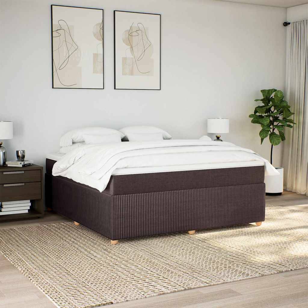 vidaXL Boxspringbett mit Matratze Dunkelbraun 180x200 cm Stoff