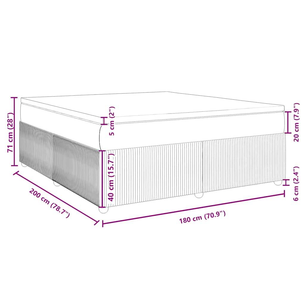 vidaXL Boxspringbett mit Matratze Dunkelbraun 180x200 cm Stoff
