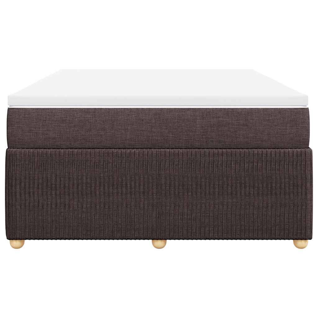 vidaXL Boxspringbett mit Matratze Dunkelbraun 140x200 cm Stoff