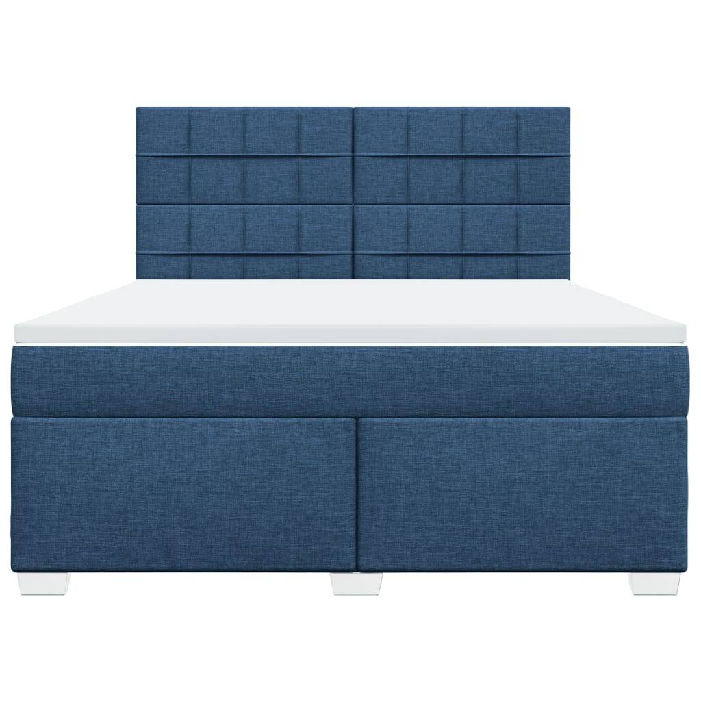 vidaXL Boxspringbett mit Matratze Blau 180x200 cm Stoff