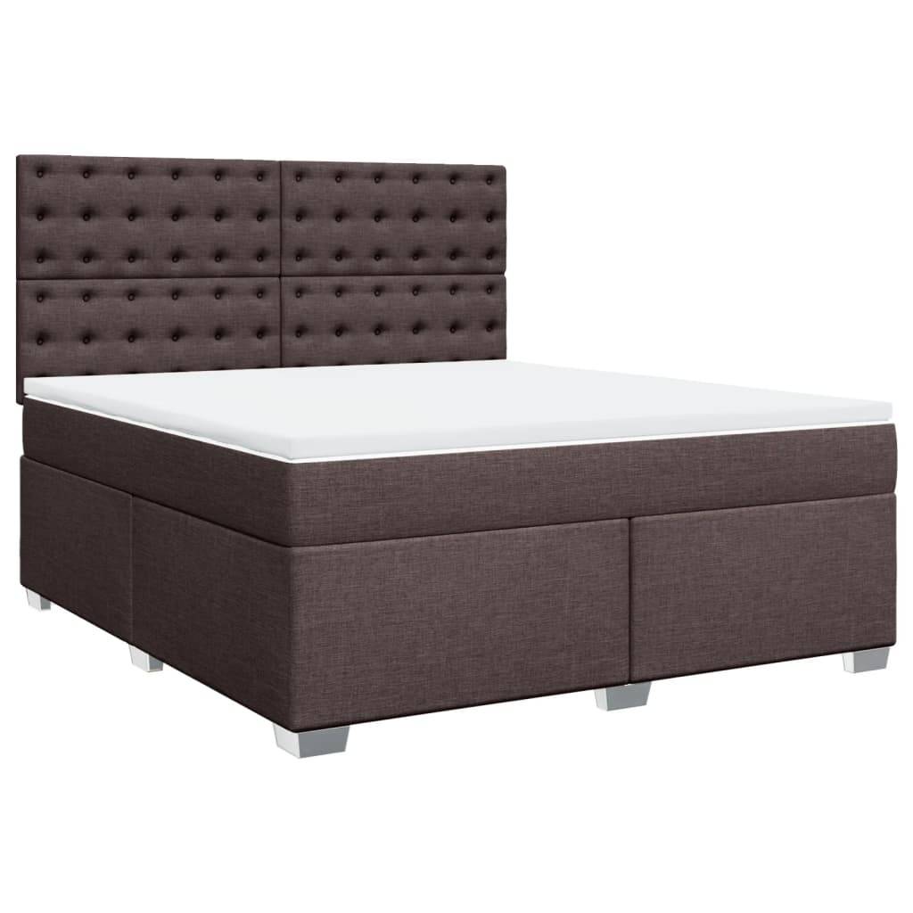 vidaXL Boxspringbett mit Matratze Dunkelbraun 180x200 cm Stoff