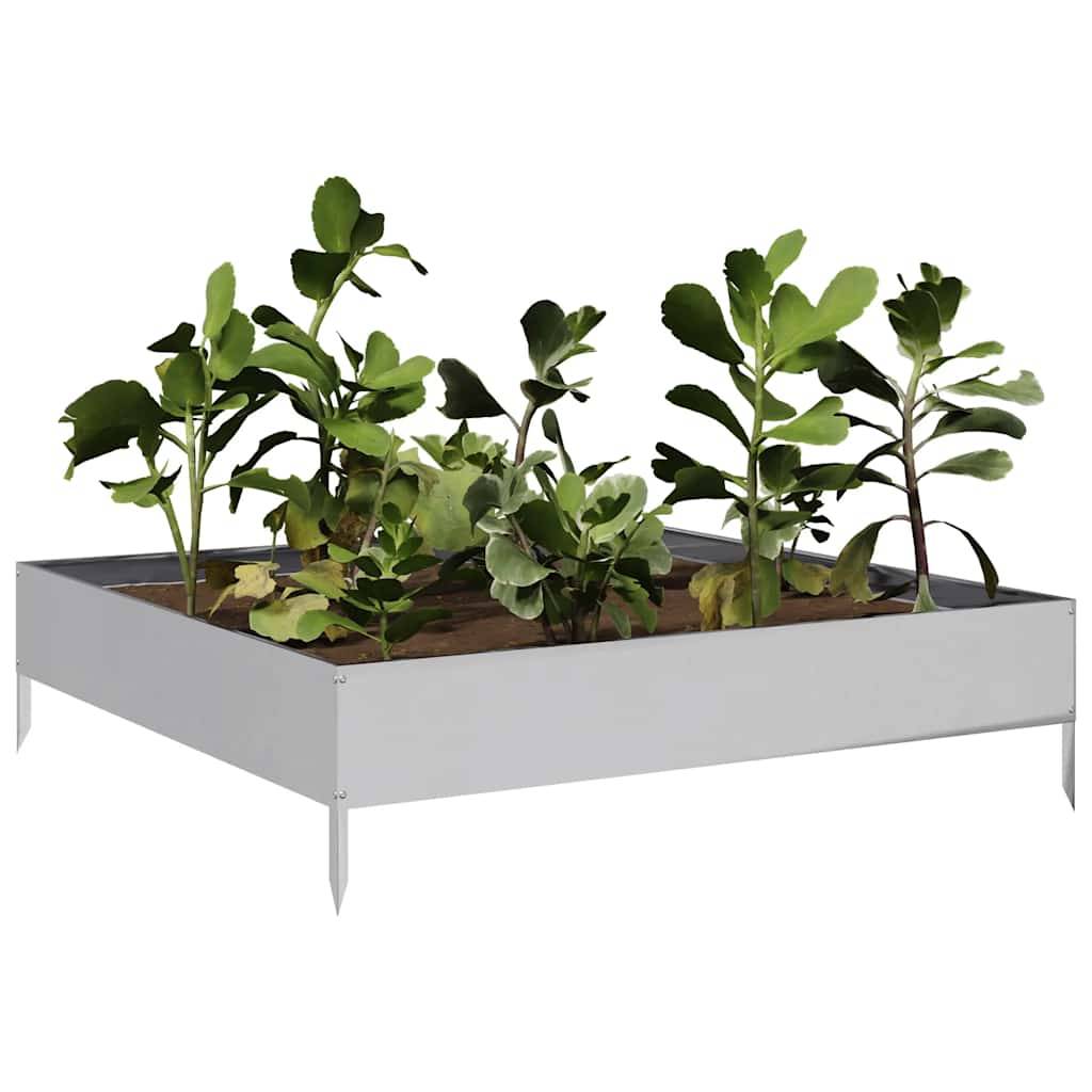 vidaXL Hochbeet 100x100x26 cm Verzinkter Stahl