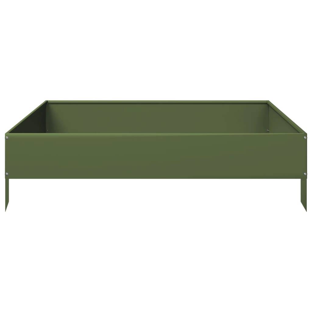 vidaXL Hochbeet Olivgrün 100x100x26 cm Stahl