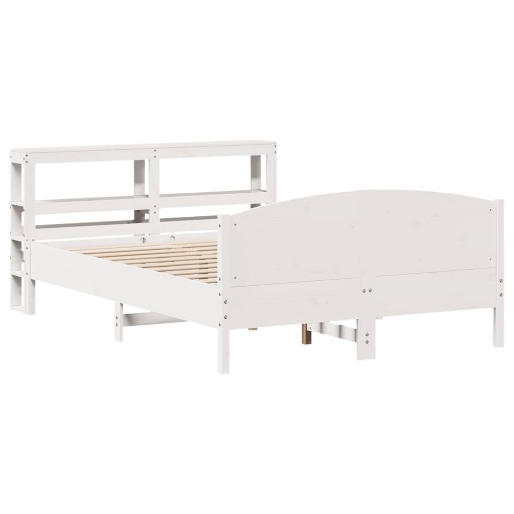 vidaXL Massivholzbett ohne Matratze Weiß 120x190 cm Kiefernholz