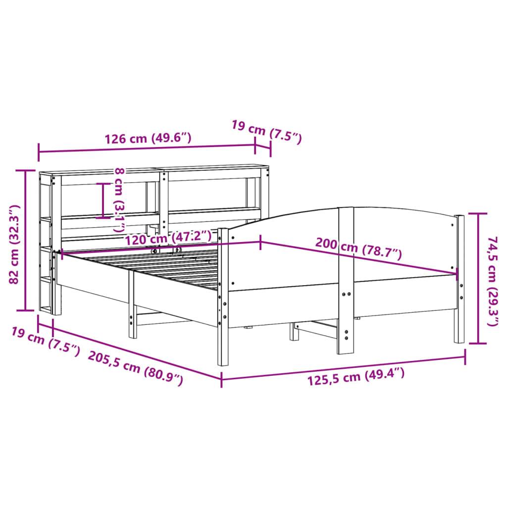 vidaXL Massivholzbett ohne Matratze Weiß 120x200 cm Kiefernholz