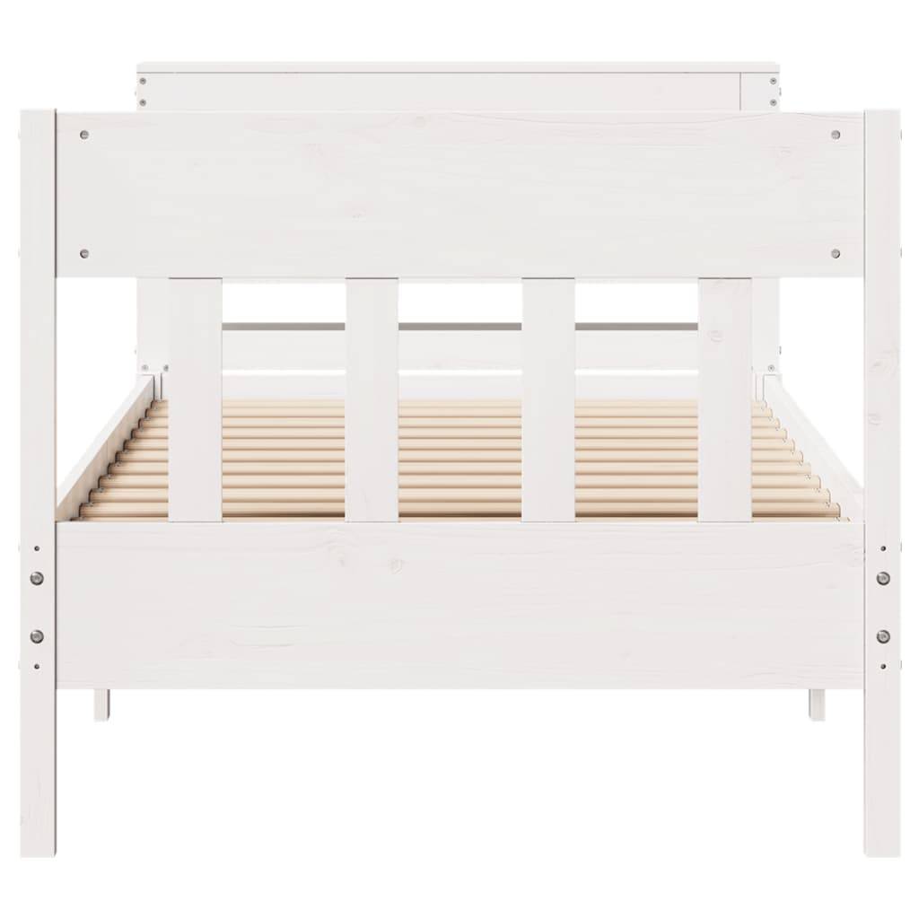 vidaXL Massivholzbett ohne Matratze Weiß 75x190 cm Kiefernholz