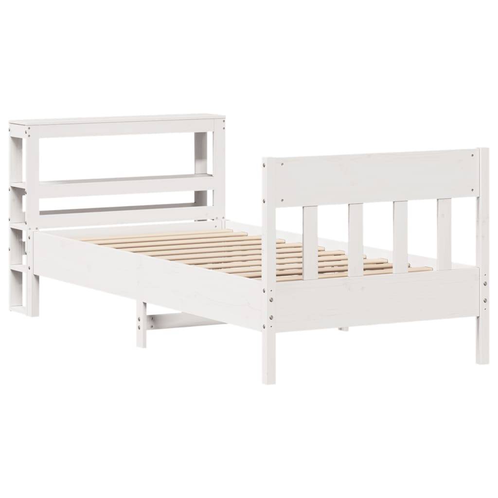 vidaXL Massivholzbett ohne Matratze Weiß 75x190 cm Kiefernholz