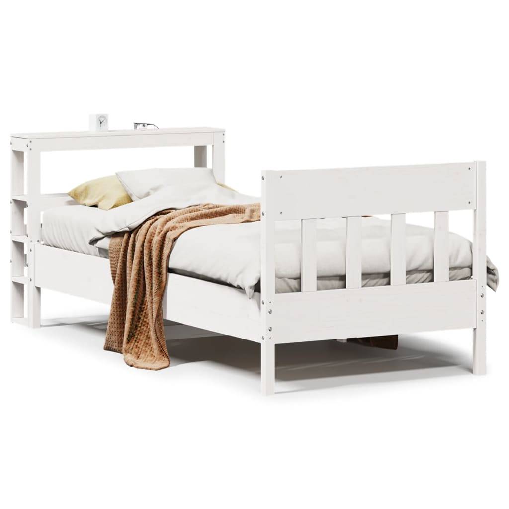 vidaXL Massivholzbett ohne Matratze Weiß 75x190 cm Kiefernholz