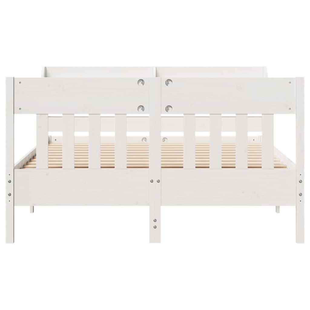 vidaXL Massivholzbett ohne Matratze Weiß 120x190 cm Kiefernholz