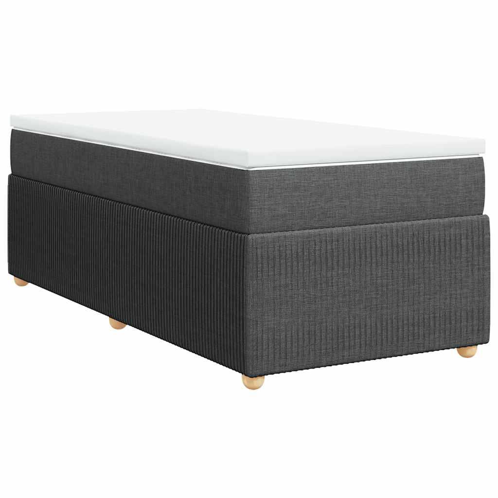 vidaXL Boxspringbett mit Matratze Dunkelgrau 80x200 cm Stoff