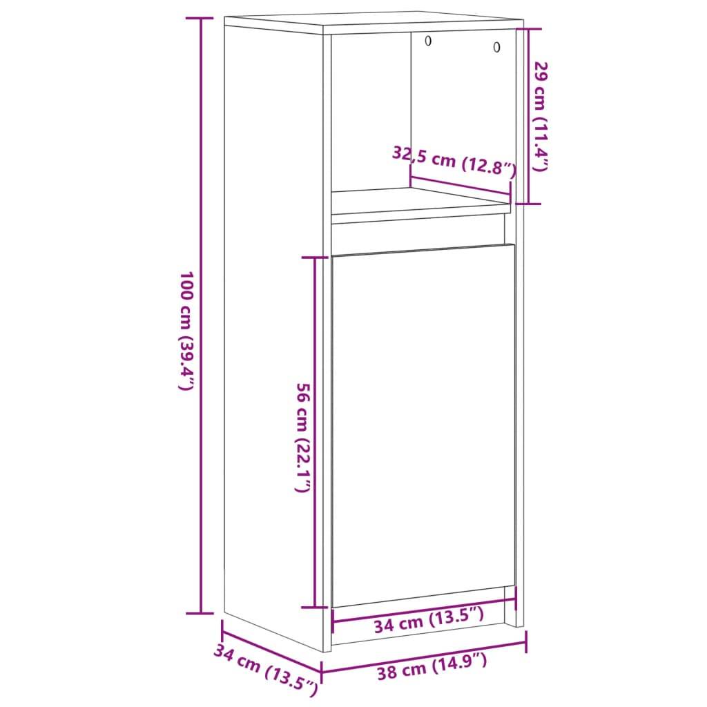 vidaXL LED-Sideboard Braun Eichen-Optik 38x34x100 cm Holzwerkstoff