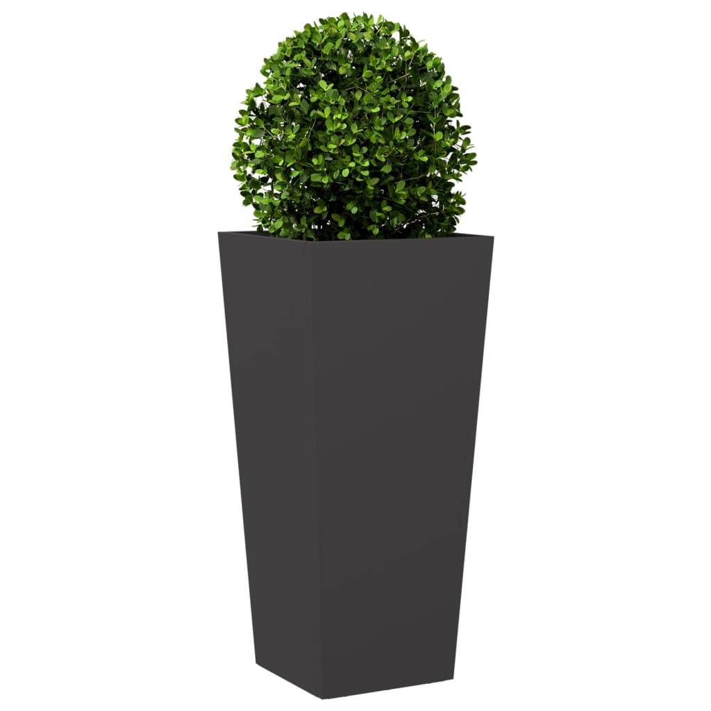 vidaXL Pflanzkübel 2 Stk. Schwarz 35x35x75 cm Stahl