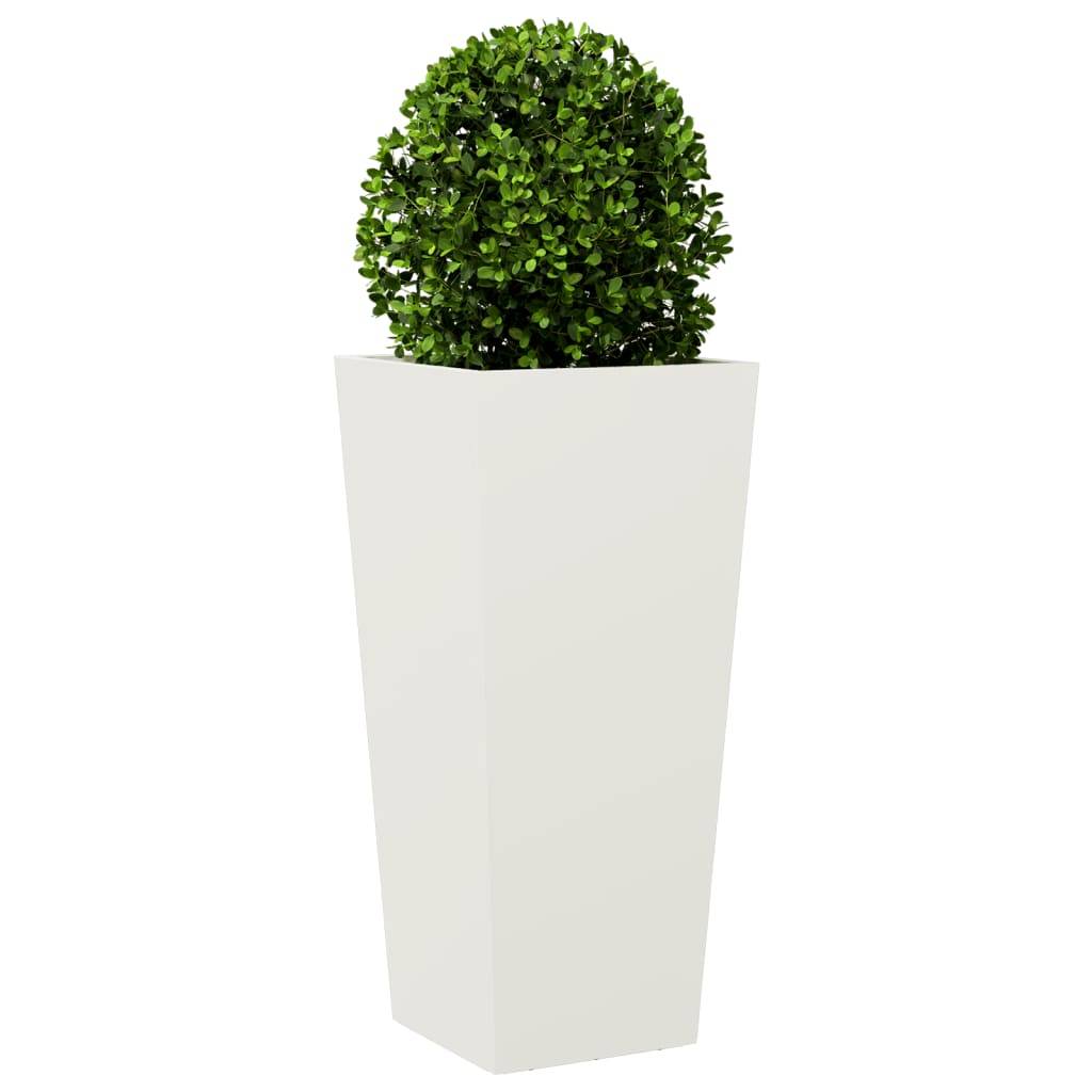 vidaXL Pflanzkübel 2 Stk. Weiß 35x35x75 cm Stahl