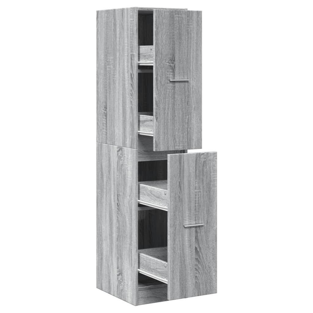 vidaXL Apothekerschrank Grau Sonoma 30x41x144,5 cm Holzwerkstoff