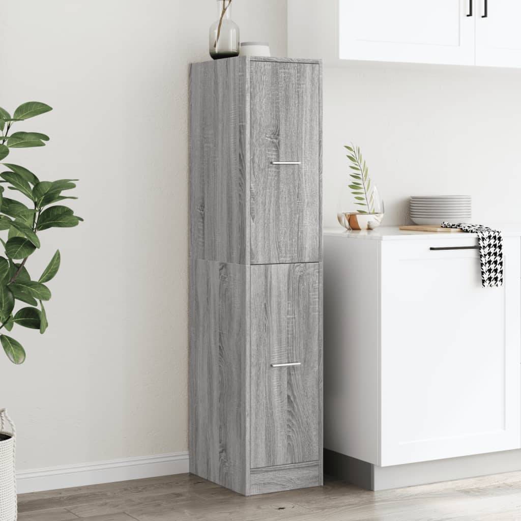 vidaXL Apothekerschrank Grau Sonoma 30x41x144,5 cm Holzwerkstoff