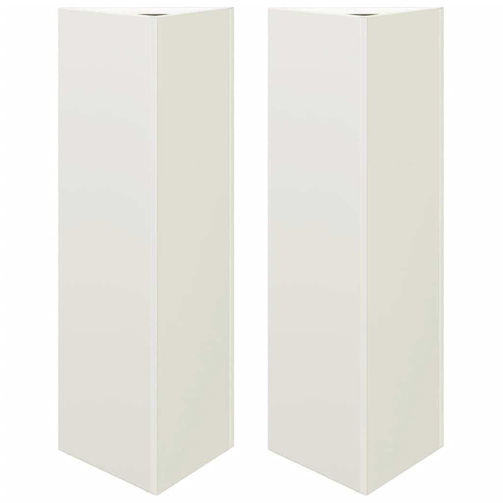 vidaXL Pflanzkübel 2 Stk. Weiß Dreieckig 30x26x75 cm Stahl