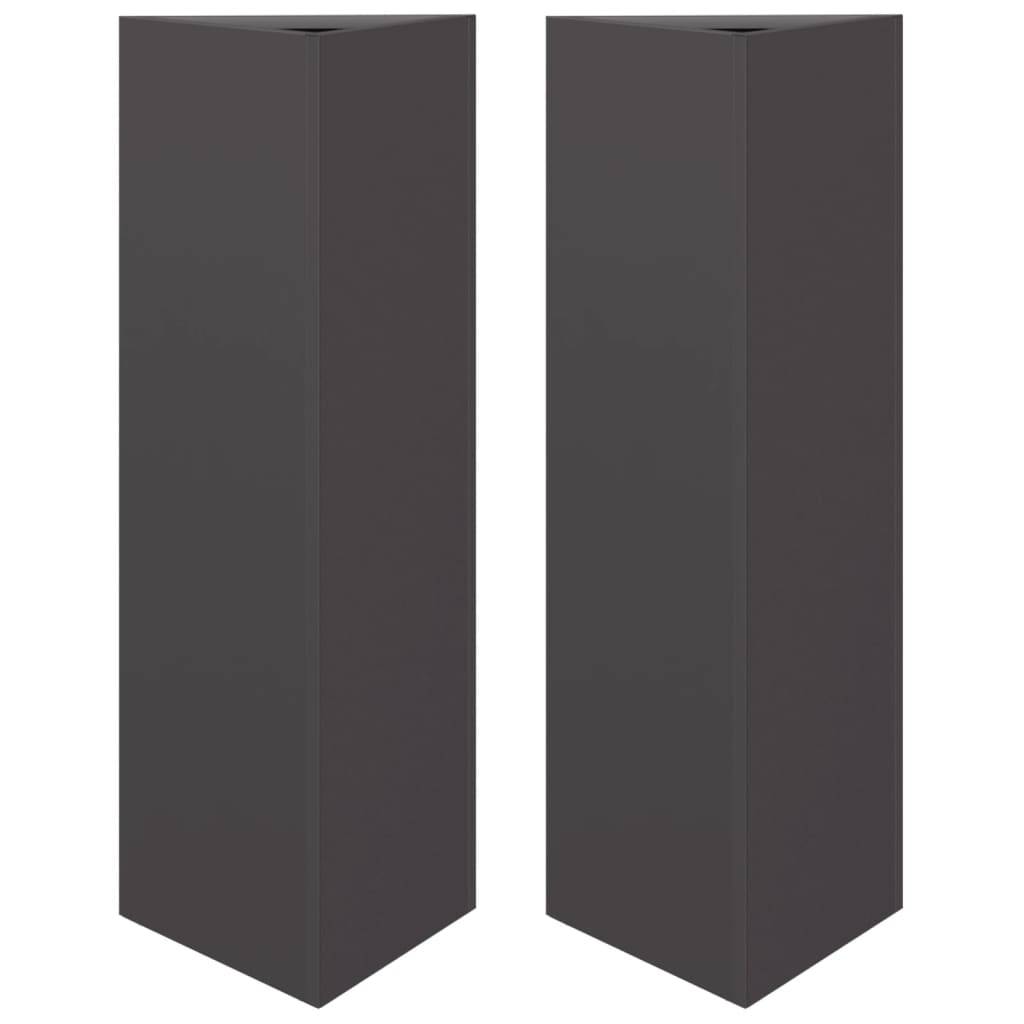 vidaXL Pflanzkübel 2 Stk. Schwarz Dreieckig 30x26x75 cm Stahl