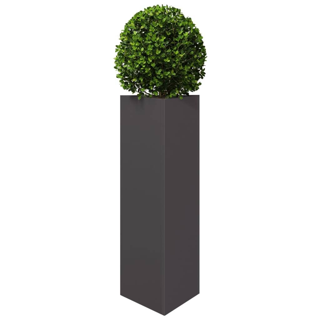 vidaXL Pflanzkübel 2 Stk. Schwarz Dreieckig 30x26x75 cm Stahl